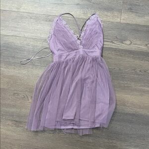 Windsor Lilac Lace Trim Chemise